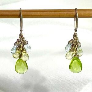 AJU Sterling 925 Silver & Crystal Dangle Earrings